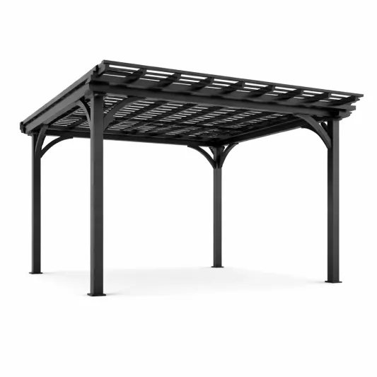 Stahl Pergola 3m x 3m Schwarz-decofetra