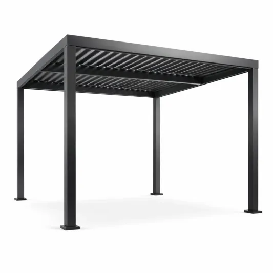 Pavillon aus Aluminium 300x300cm Dunkelgrau-decofetra