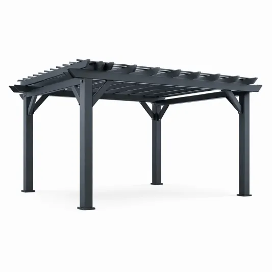 Pergola aus Aluminium Grau 3x4 m-decofetra