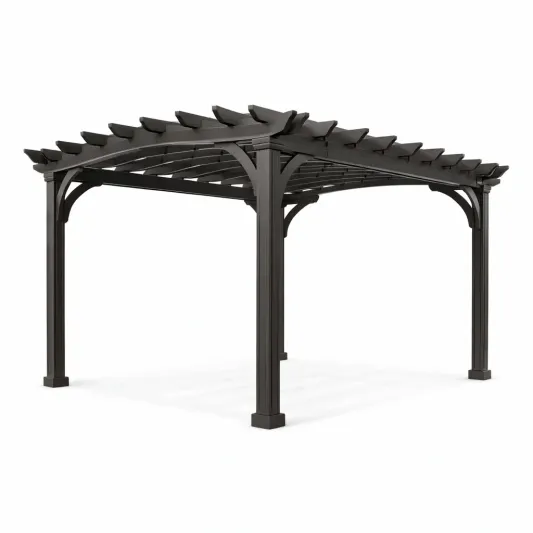 Schwarze Aluminium Gartenpergola 300 cm x 300 cm-decofetra