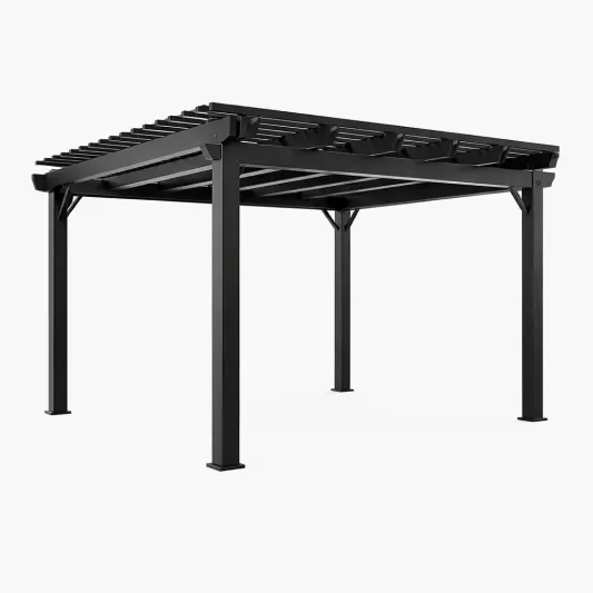 Aluminium Pergola Schwarz 300x300x250 cm-decofetra
