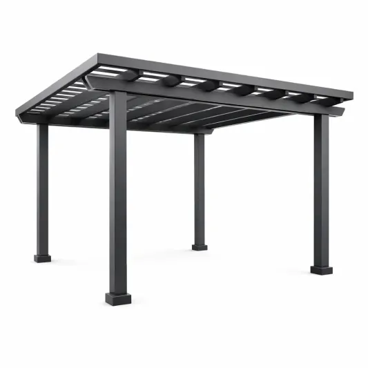 Aluminium-Gartenpergola 400x300x240 cm Schwarz-decofetra