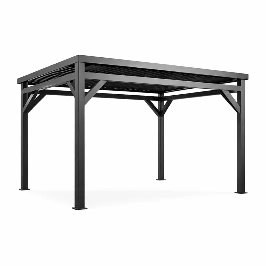 Aluminium Pergola mit Lamellendach Anthrazit 400x300cm-decofetra