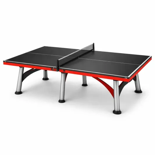 Tischtennisplatte Schwarz/Rot 274 cm x 152,5 cm x 76 cm Stahl-decofetra