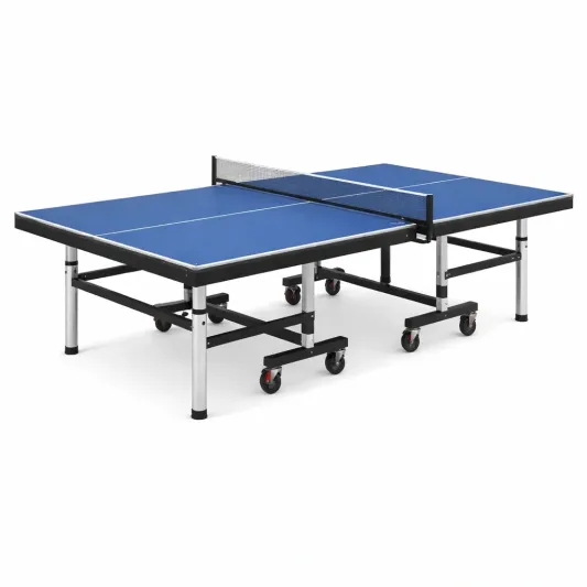 Klappbare Tischtennisplatte mit Rädern Blau/Schwarz-decofetra