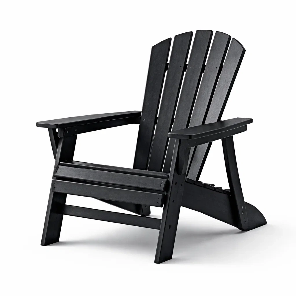 Adirondack Gartenstuhl Polyethylen Schwarz-decofexa