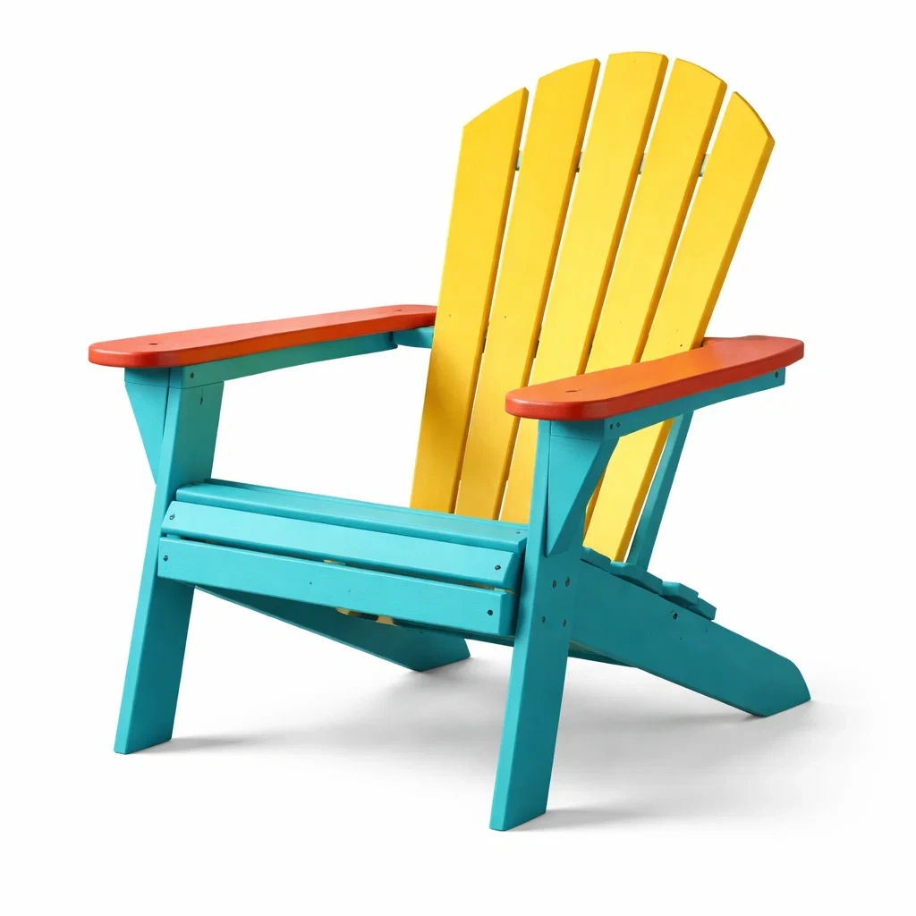 Adirondack Stuhl aus Kiefern- oder Zedernholz Gelb/Blau/Rot-decofexa