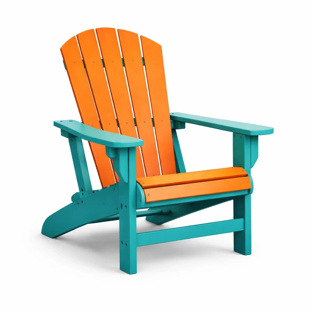 Adirondack Stuhl Kunststoff Orange/Türkis-decofexa