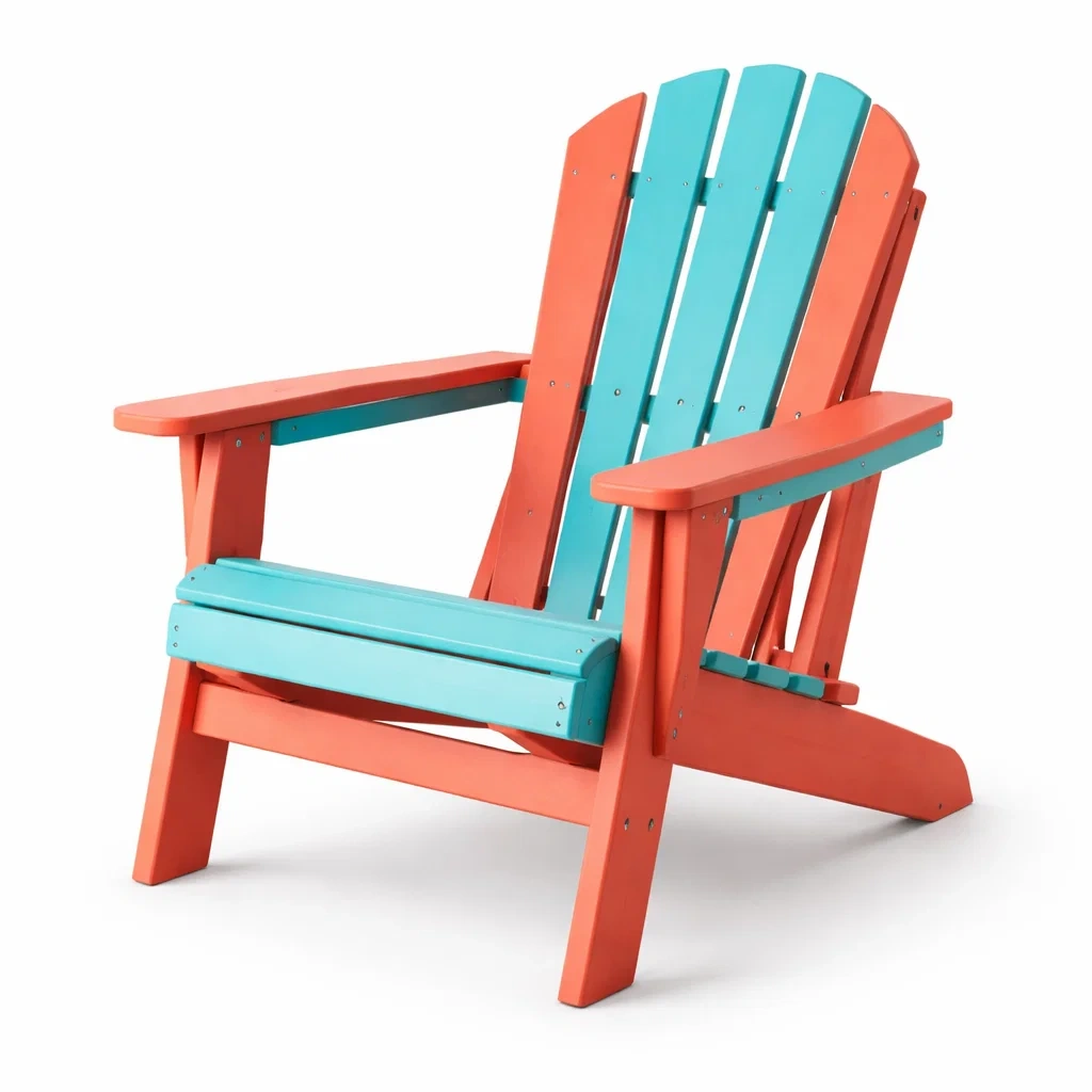 Adirondack Stuhl Holz Türkis/Orange-decofexa