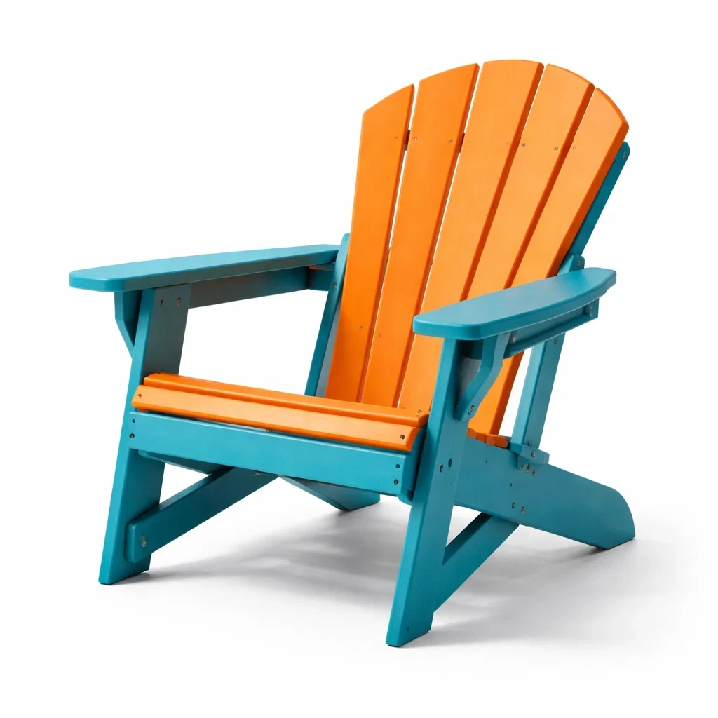Adirondack Gartenstuhl Kunststoff Orange Blau 90cm-decofexa