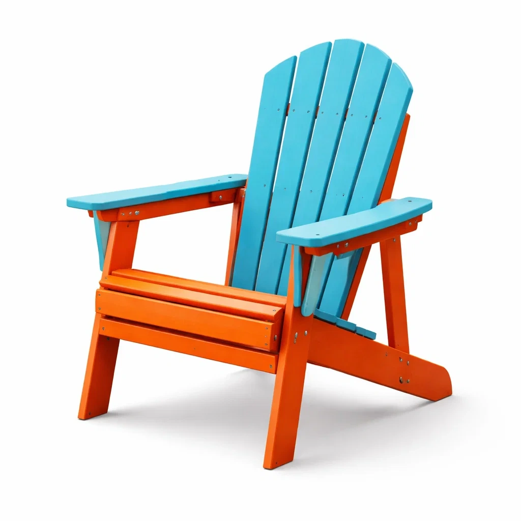 Adirondack Stuhl aus Kiefernholz Orange/Blau-decofexa