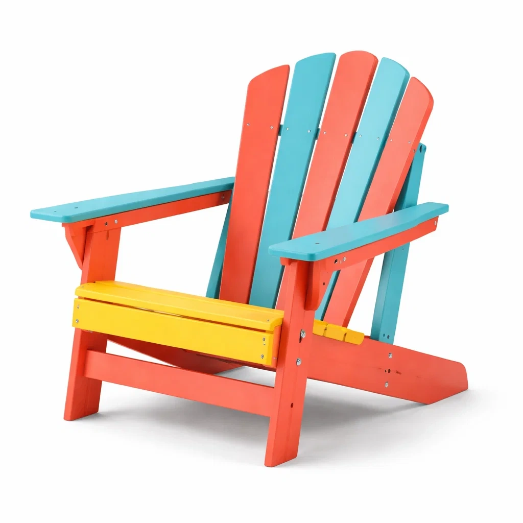 Mehrfarbiger Adirondack Gartenstuhl aus Holz-decofexa