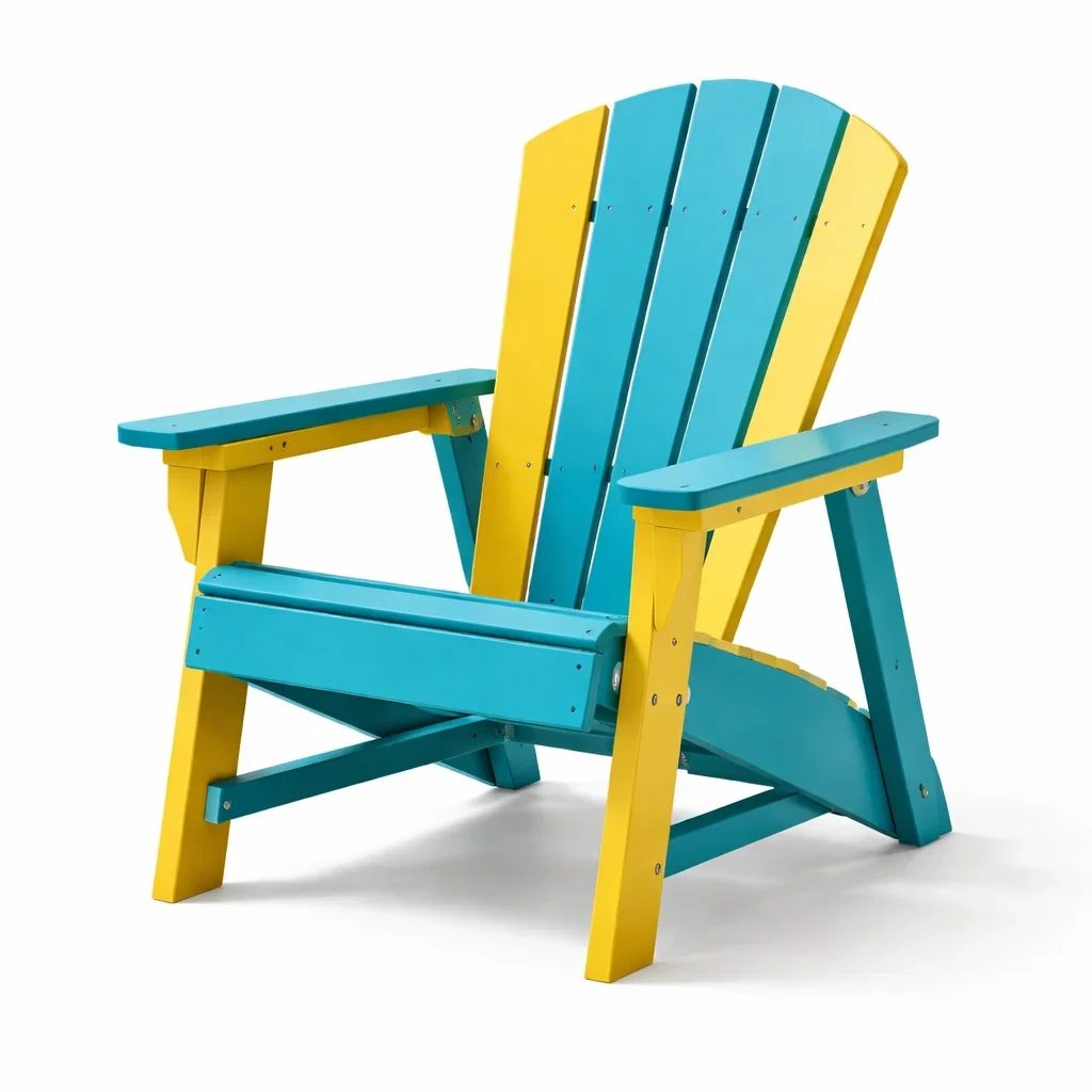 Adirondack Stuhl Kunststoff Polyethylen Blau/Gelb-decofexa