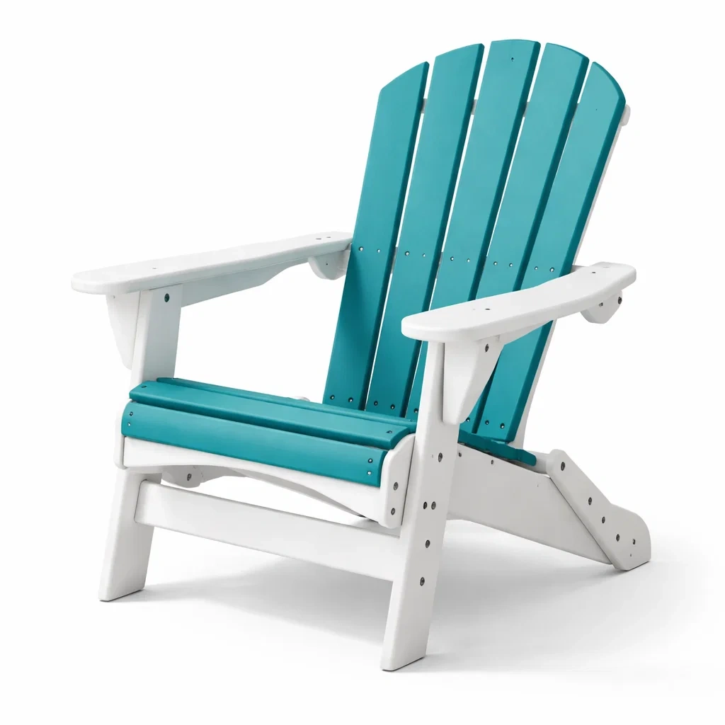 Adirondack Gartenstuhl Polyethylen Blau Weiß-decofexa