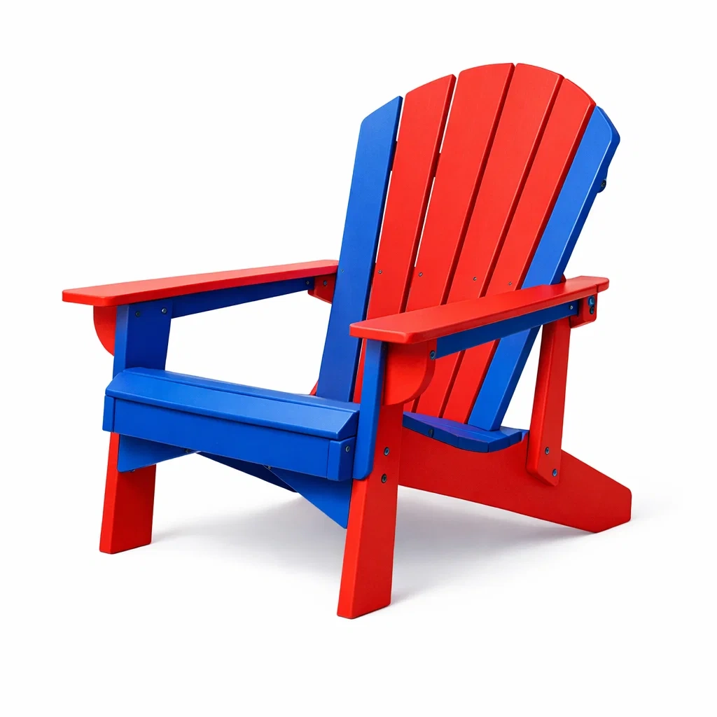 Adirondack Stuhl Kunststoff Rot/Blau-decofexa