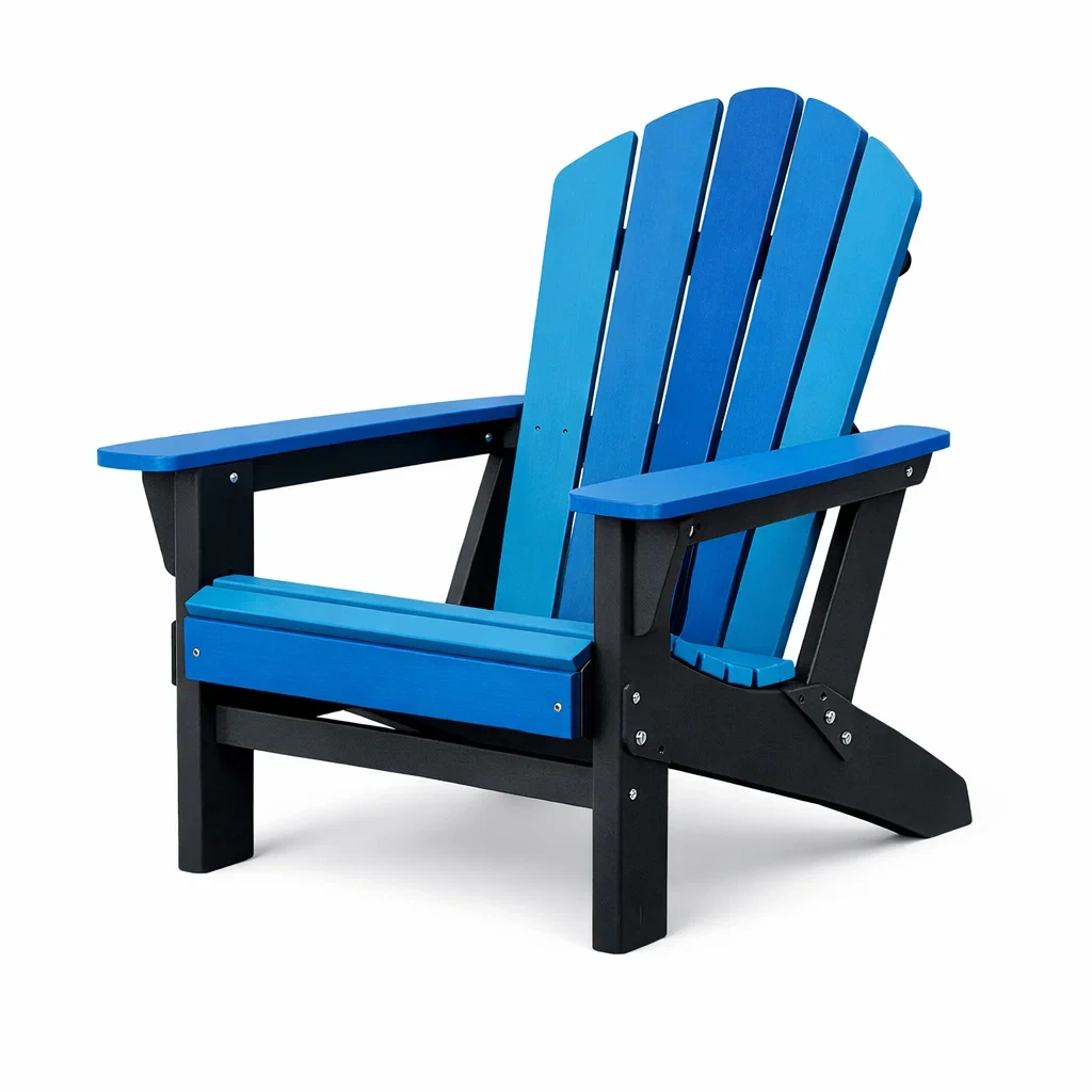Adirondack Stuhl Kunststoff Blau und Schwarz-decofexa