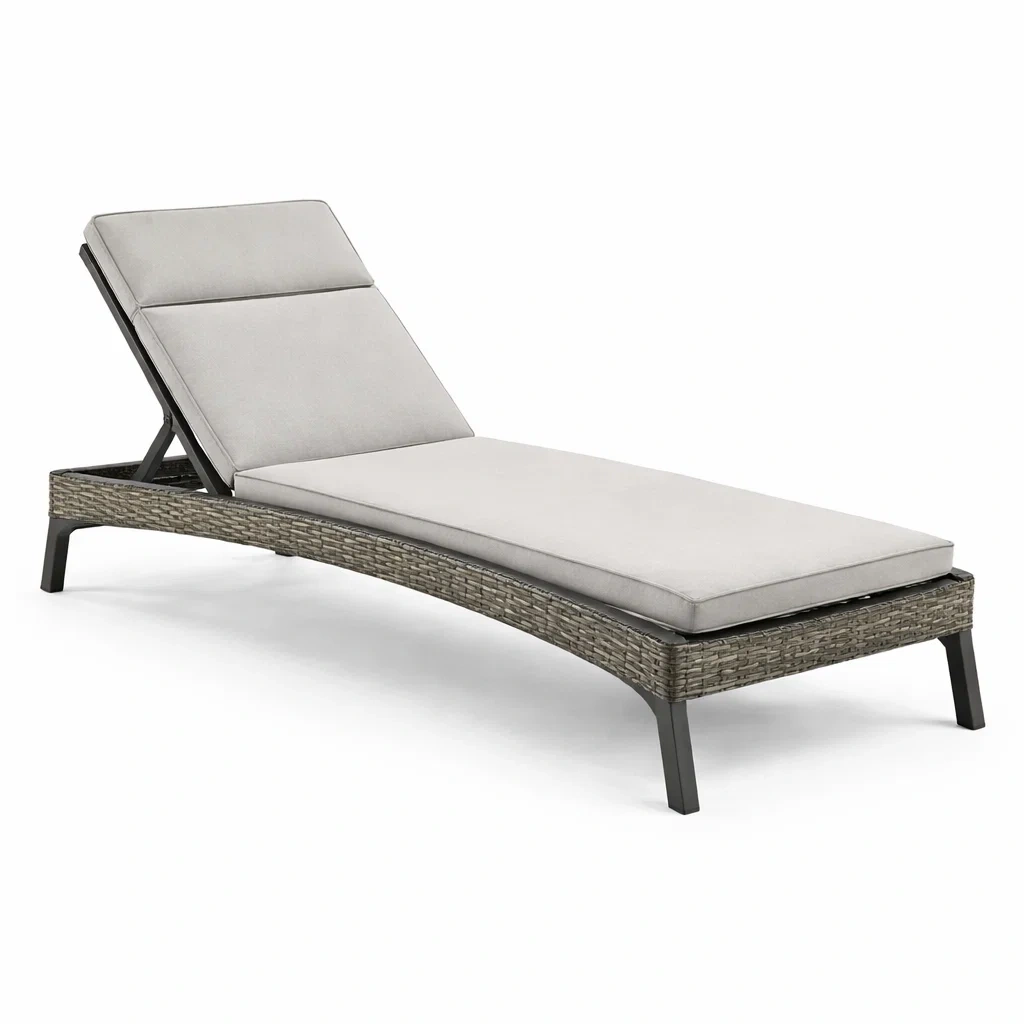 Gartenliege Rattan Aluminium Grau-decofexa