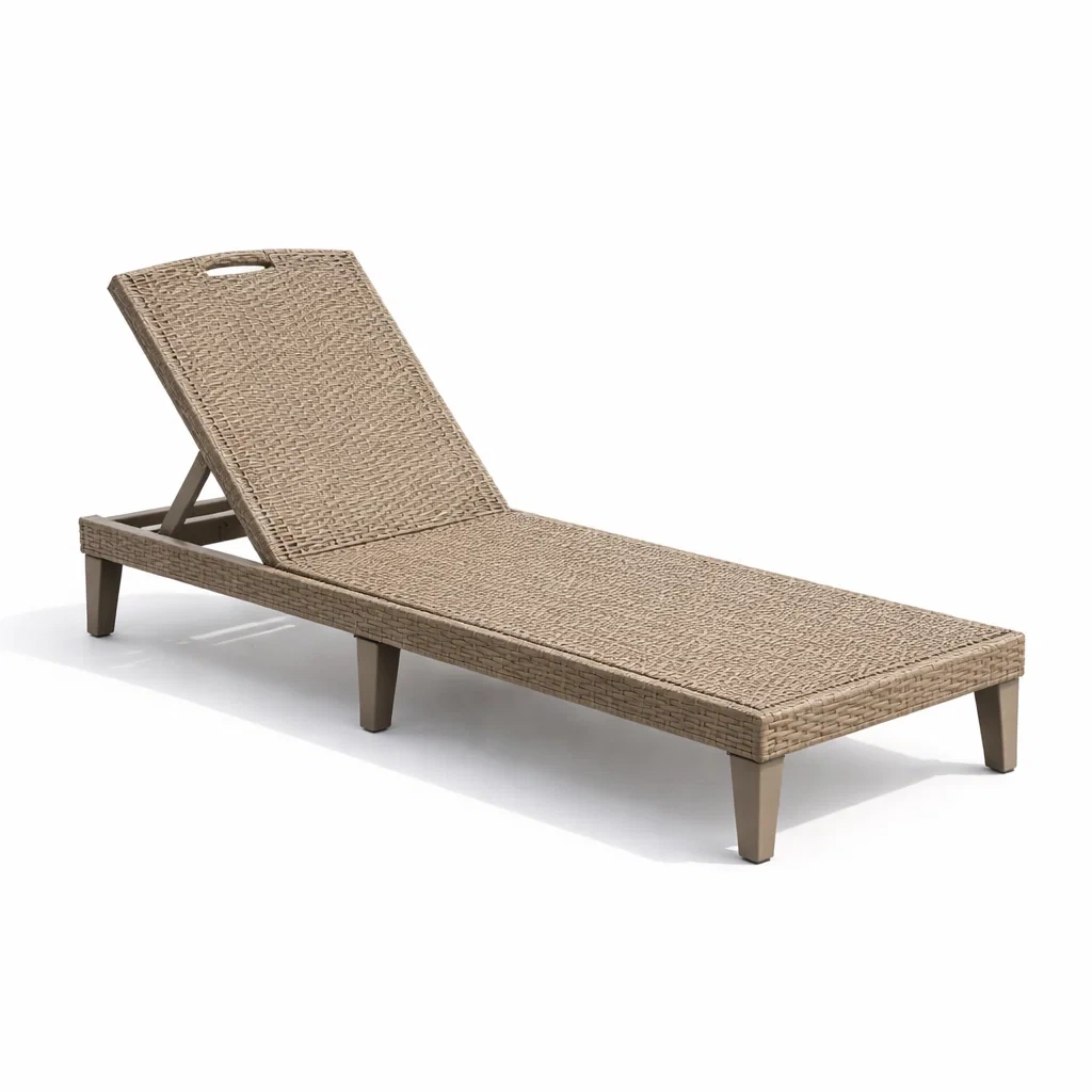 Polyrattan Sonnenliege Aluminium Beige 200 cm-decofexa
