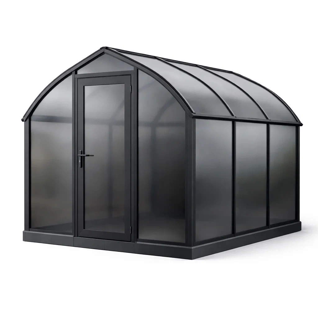Gewächshaus Aluminium Polycarbonat Schwarz-decofexa