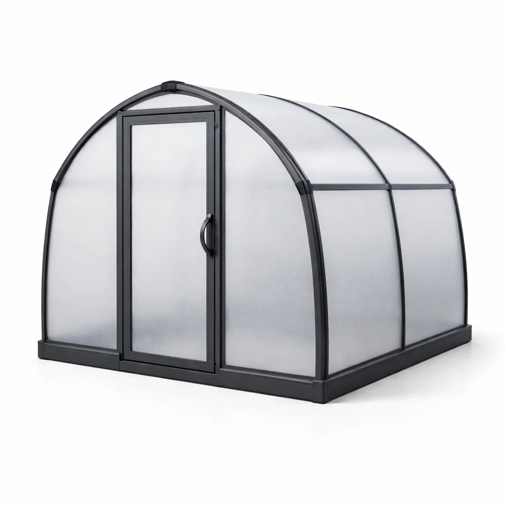Gewächshaus aus Polycarbonat und Aluminium 200x200x200 cm-decofexa