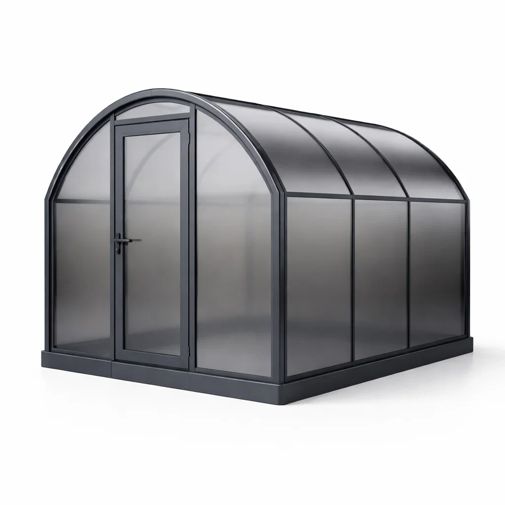 Gewächshaus Aluminium Polycarbonat Grau/Transparent-decofexa