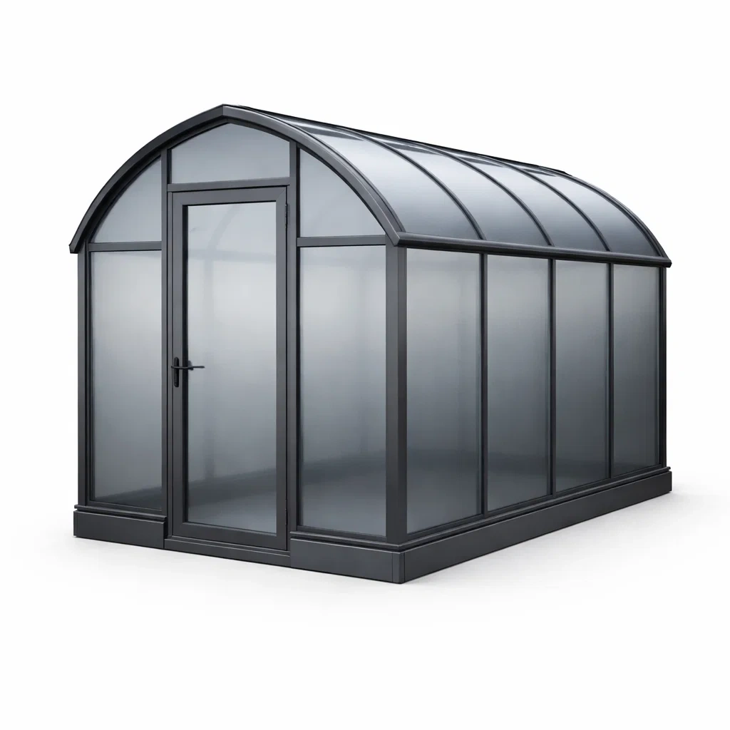 Gewächshaus Aluminium Polycarbonat Schwarz 250 cm x 200 cm x 250 cm-decofexa