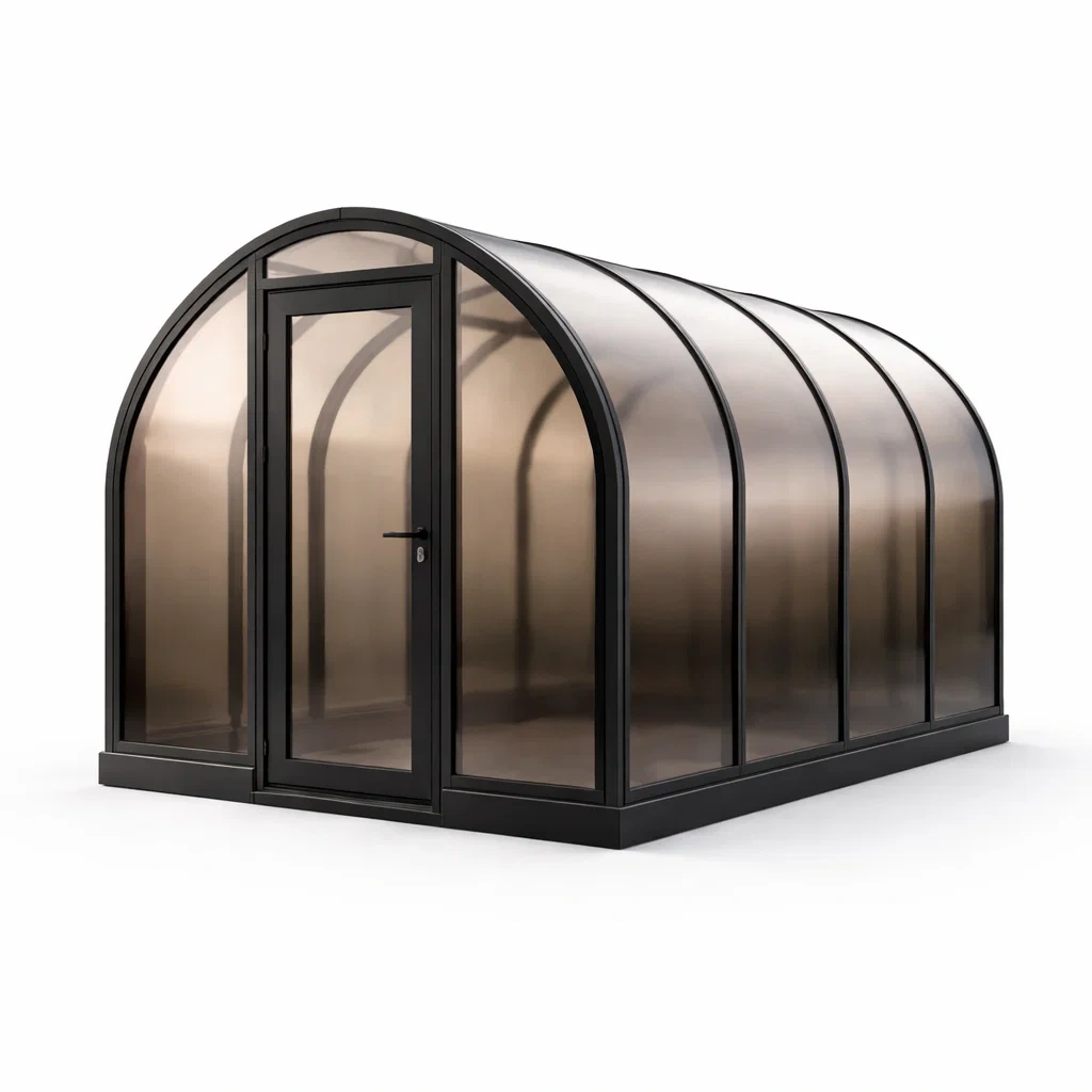 Aluminium-Gewächshaus mit Polycarbonatplatten Bronze/Schwarz 300x200x200cm-decofexa