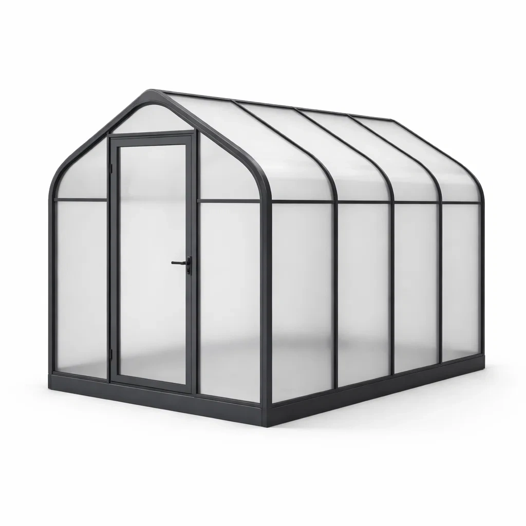 Aluminium und Polycarbonat Gewächshaus 300x200x240 cm-decofexa