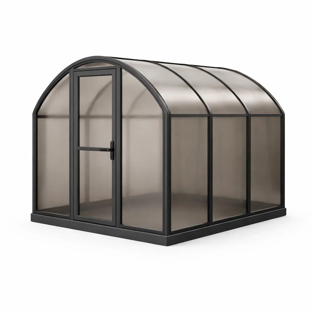 Gewächshaus Aluminium Polycarbonat Bronze 2x3x2m-decofexa