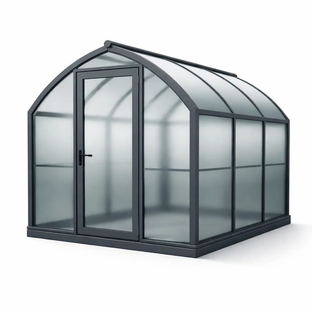 Gewächshaus aus Aluminium mit Polycarbonatplatten Grau-decofexa