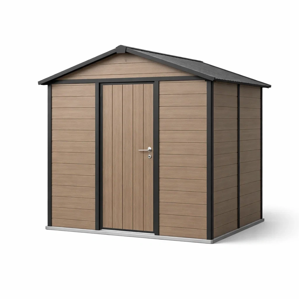 Gartenhaus Kunststoff und Stahl Braun 215x190x226 cm-decofexa