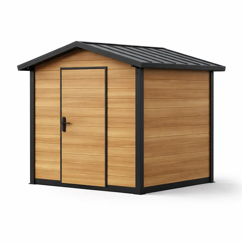 Gartenhaus Holzoptik mit Stahlrahmen 200x150x210 cm-decofexa