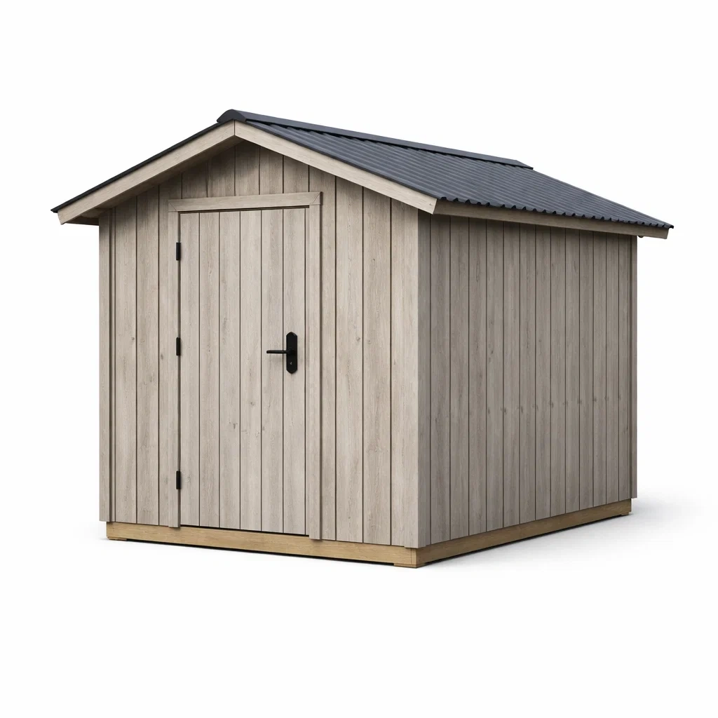 Holz Gartenhaus mit Satteldach, Grau-decofexa