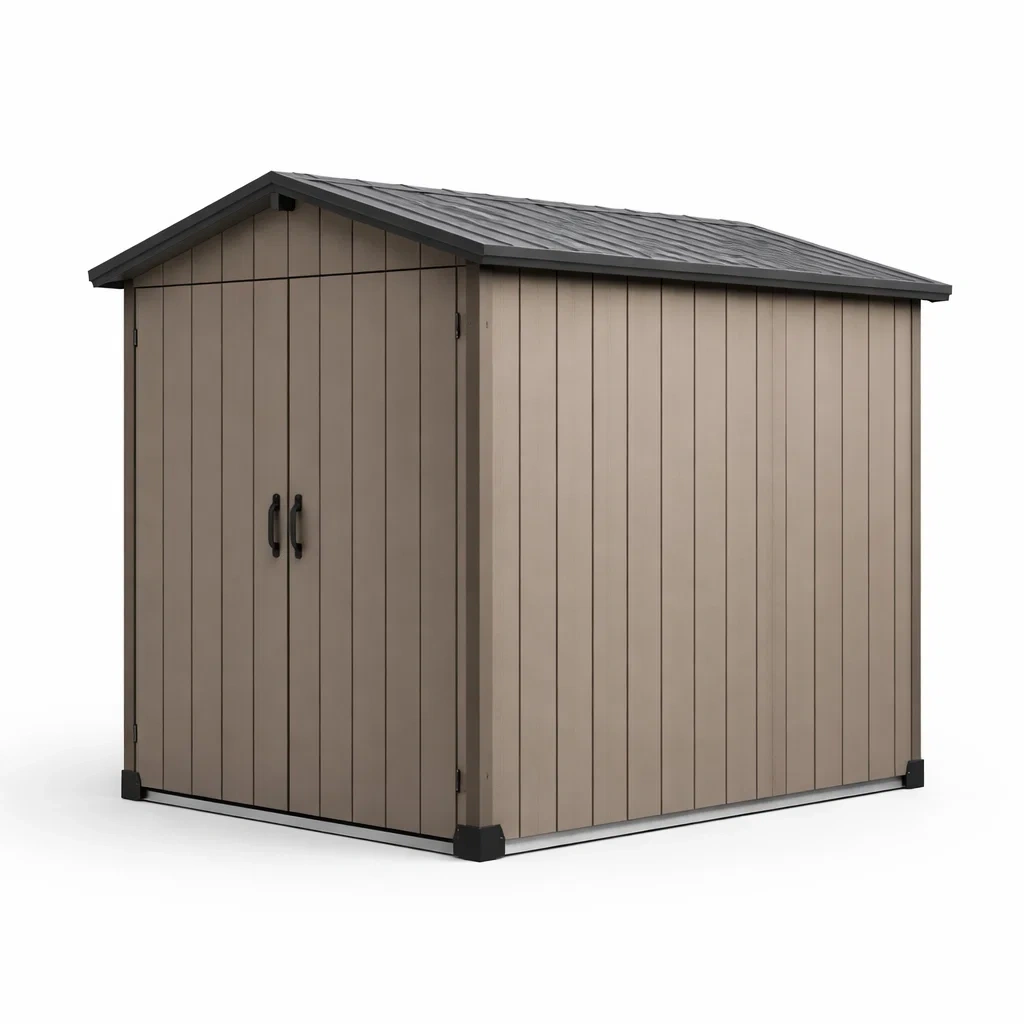 Gartenhaus Polypropylen Beige 185x152x226 cm mit Doppeltür-decofexa