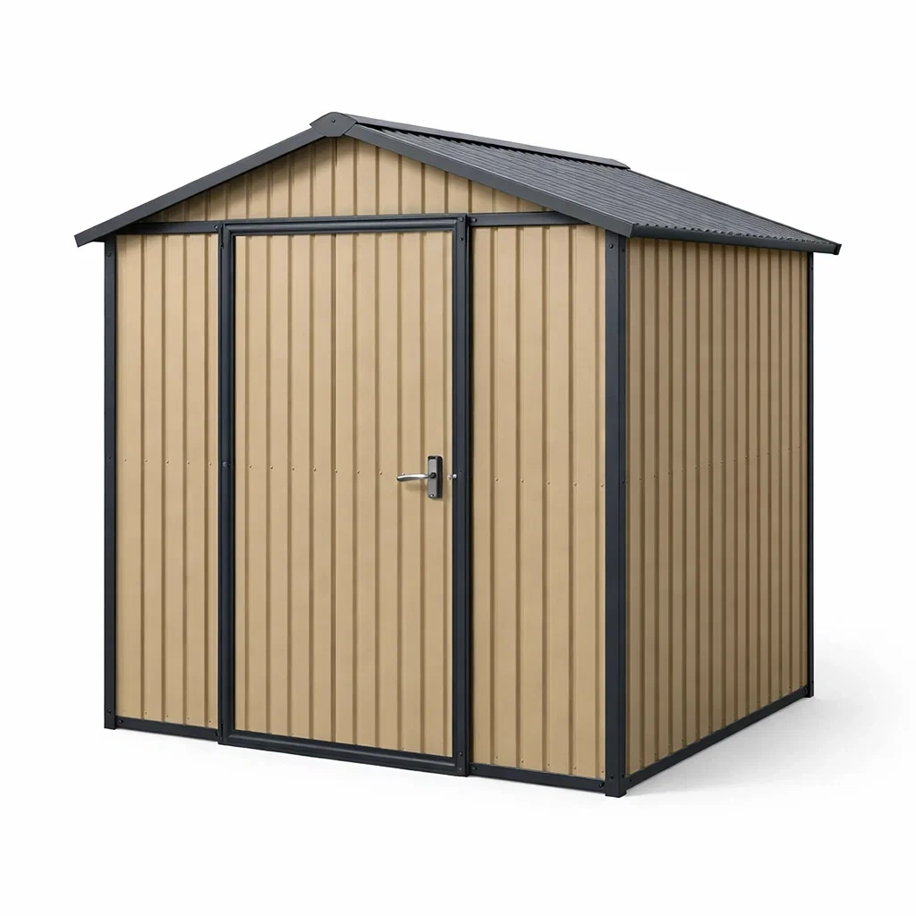 Metall-Gartenhaus 213x130x185 cm Braun-decofexa