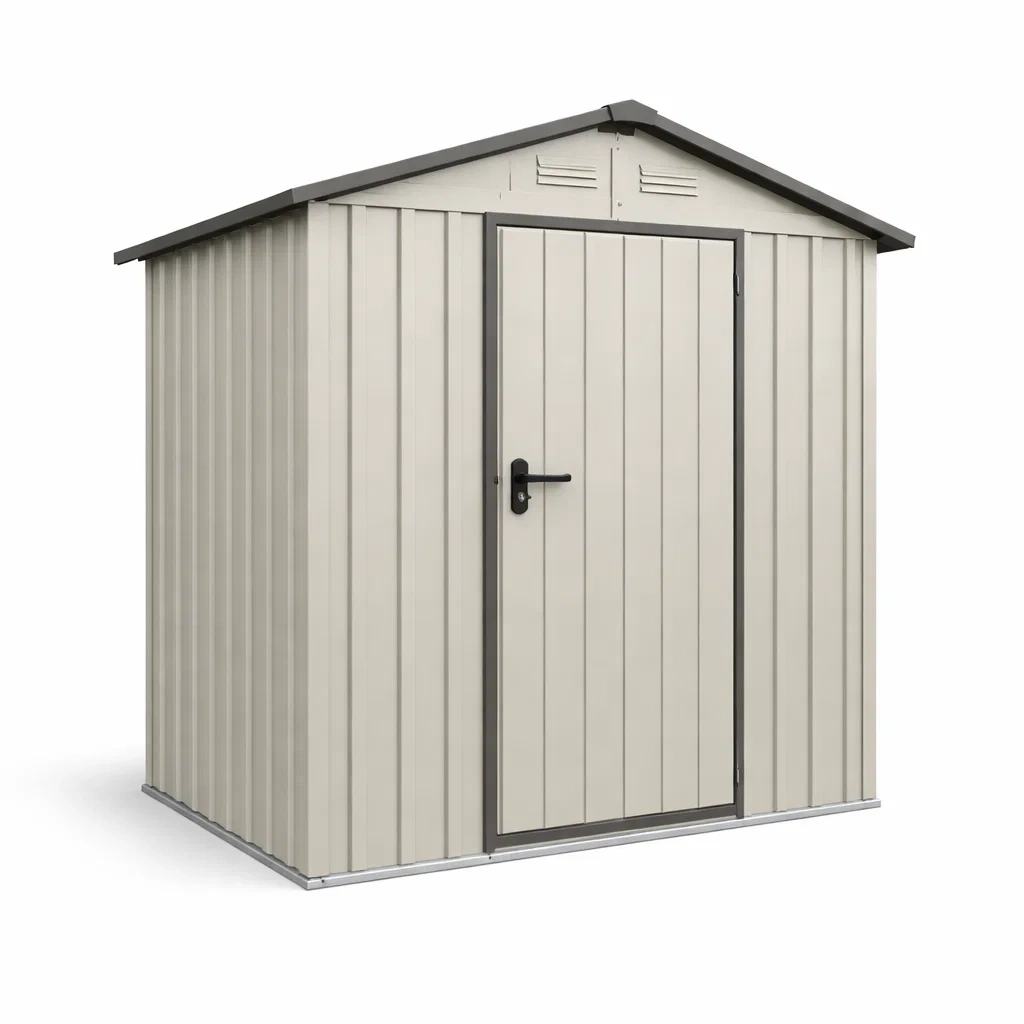 Metall Gartenhaus Geräteschuppen 213x130x185 cm Beige-decofexa
