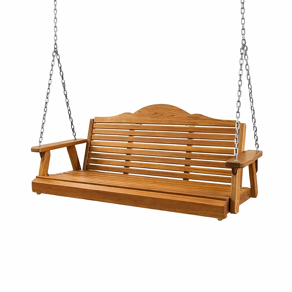 Holz Gartenschaukel Bank Aufhängung 120cm Naturholz-decofexa