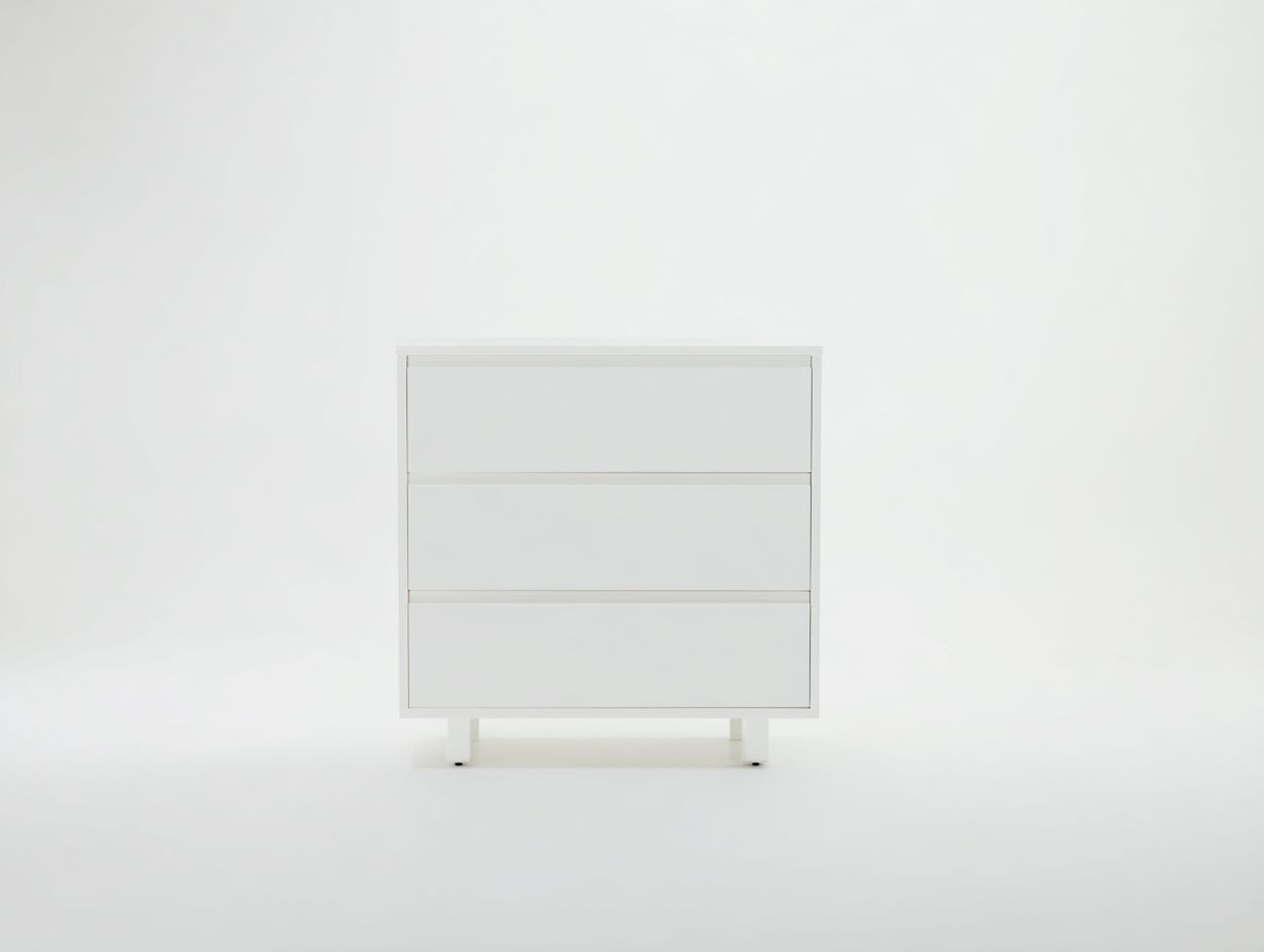 Nachttisch-Holzwerkstoff-60 x 40 x 66 cm-Weiß-Moderne klare Linien-Roommybase