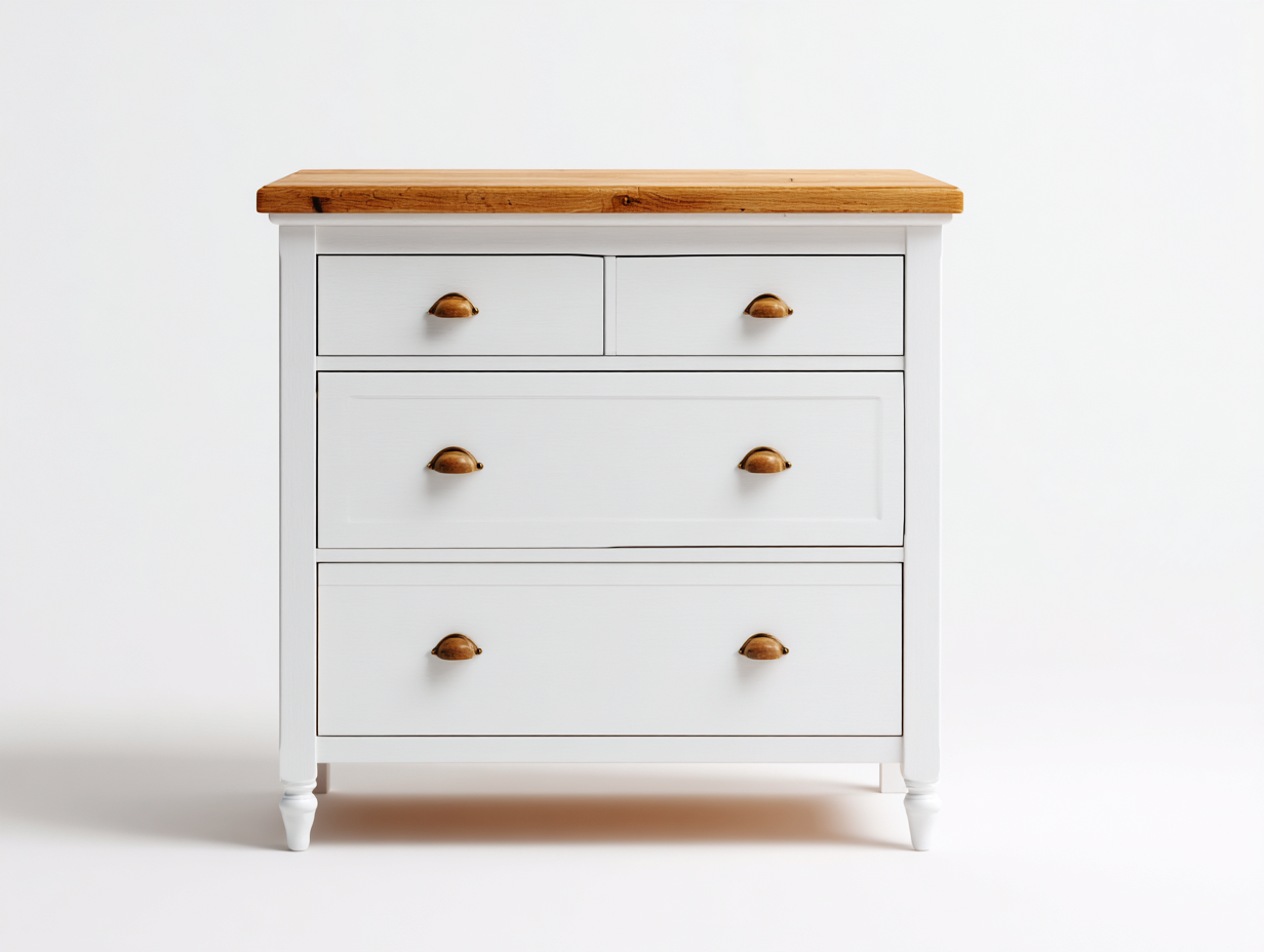 Nachttisch-Holzwerkstoff-Holz-68 x 42 x 72 cm-Weiß-Natur-Landhausstil-Roommybase