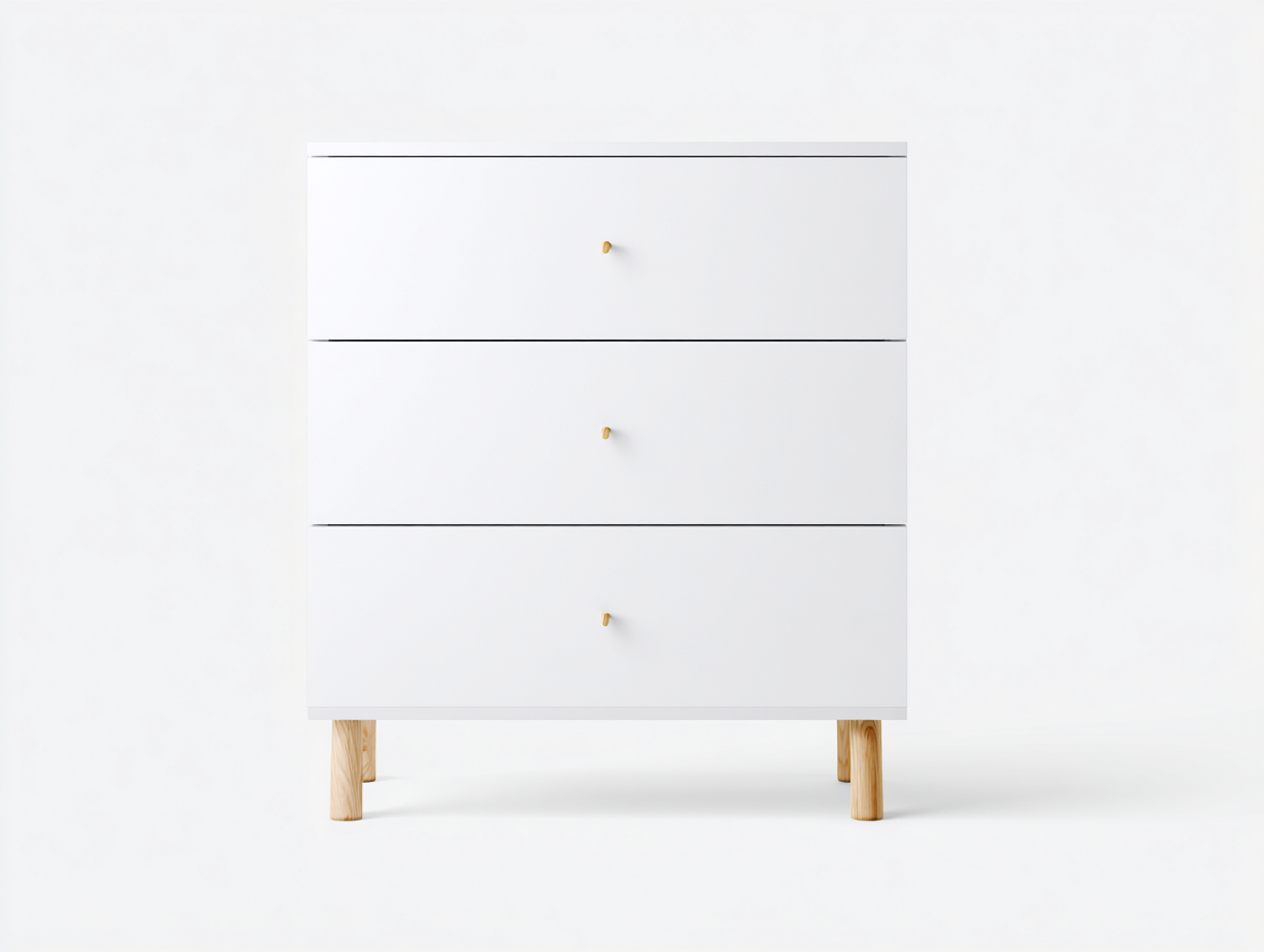 Nachttisch-Holzwerkstoff-Holz-64 x 42 x 68 cm-Weiß-Natur-Skandinavischer Stil-Roommybase