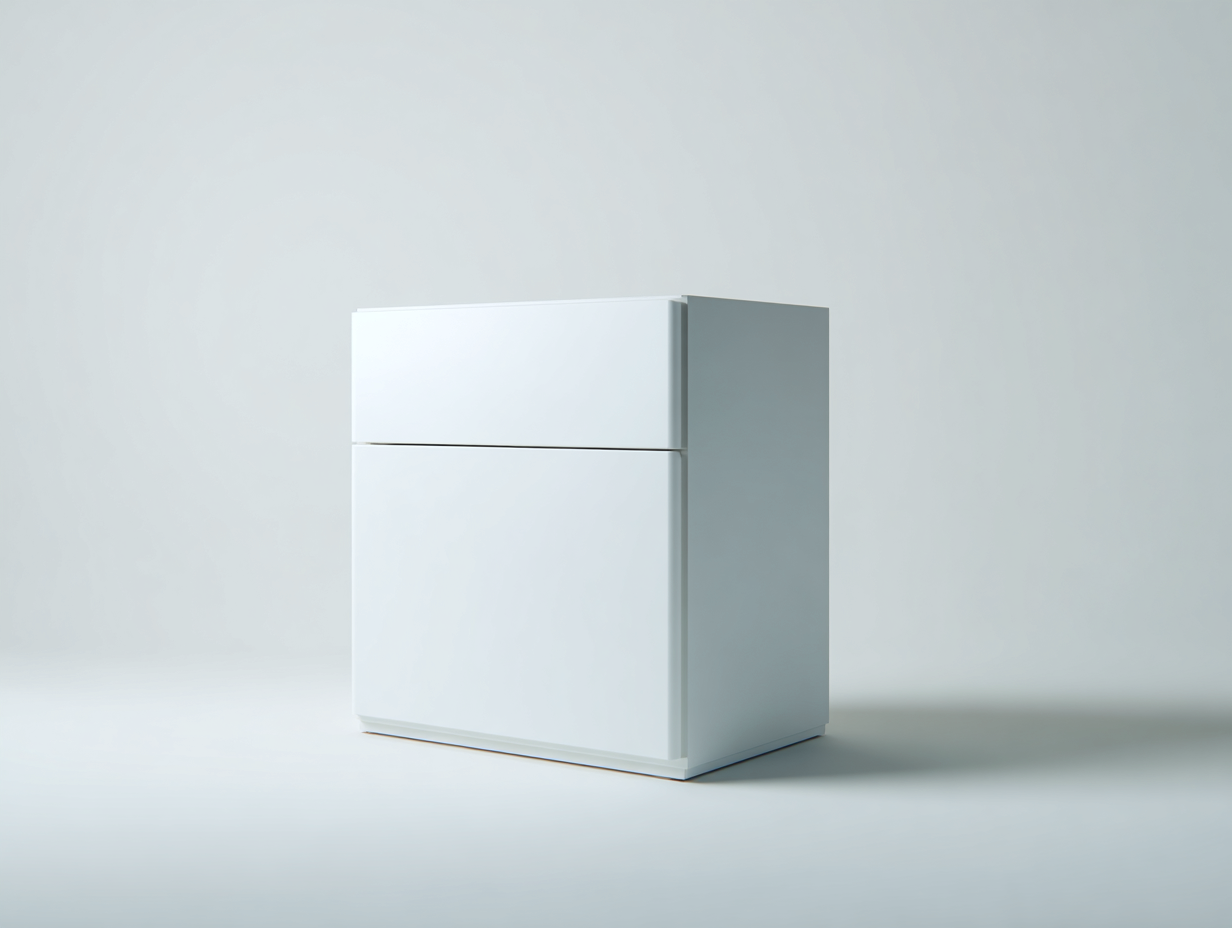 Nachttisch-Holzwerkstoff-48 x 40 x 55 cm-Weiß-Moderne minimalistische Optik-Roommybase