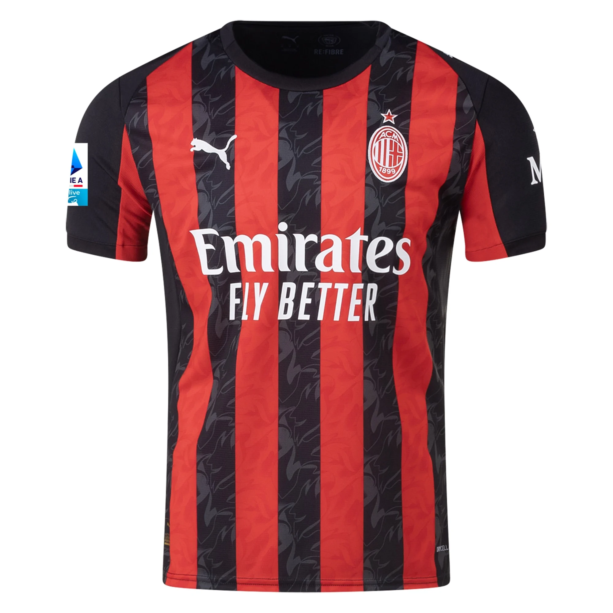 Mens 10 Rafael Leão AC Milan 2025-26 Home Jersey Football Shirt