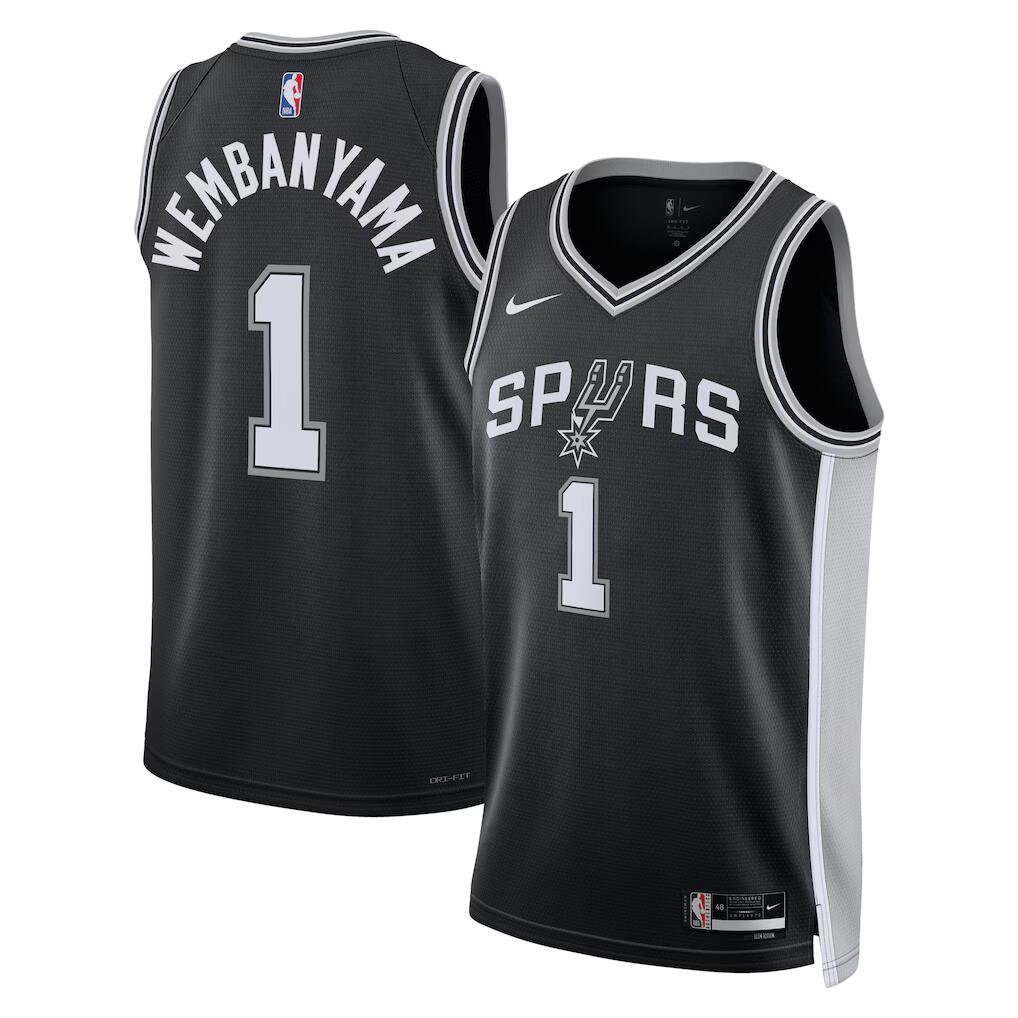 Men's San Antonio Spurs Jerseys #1 Victor Wembanyama Basketball Jerseys
