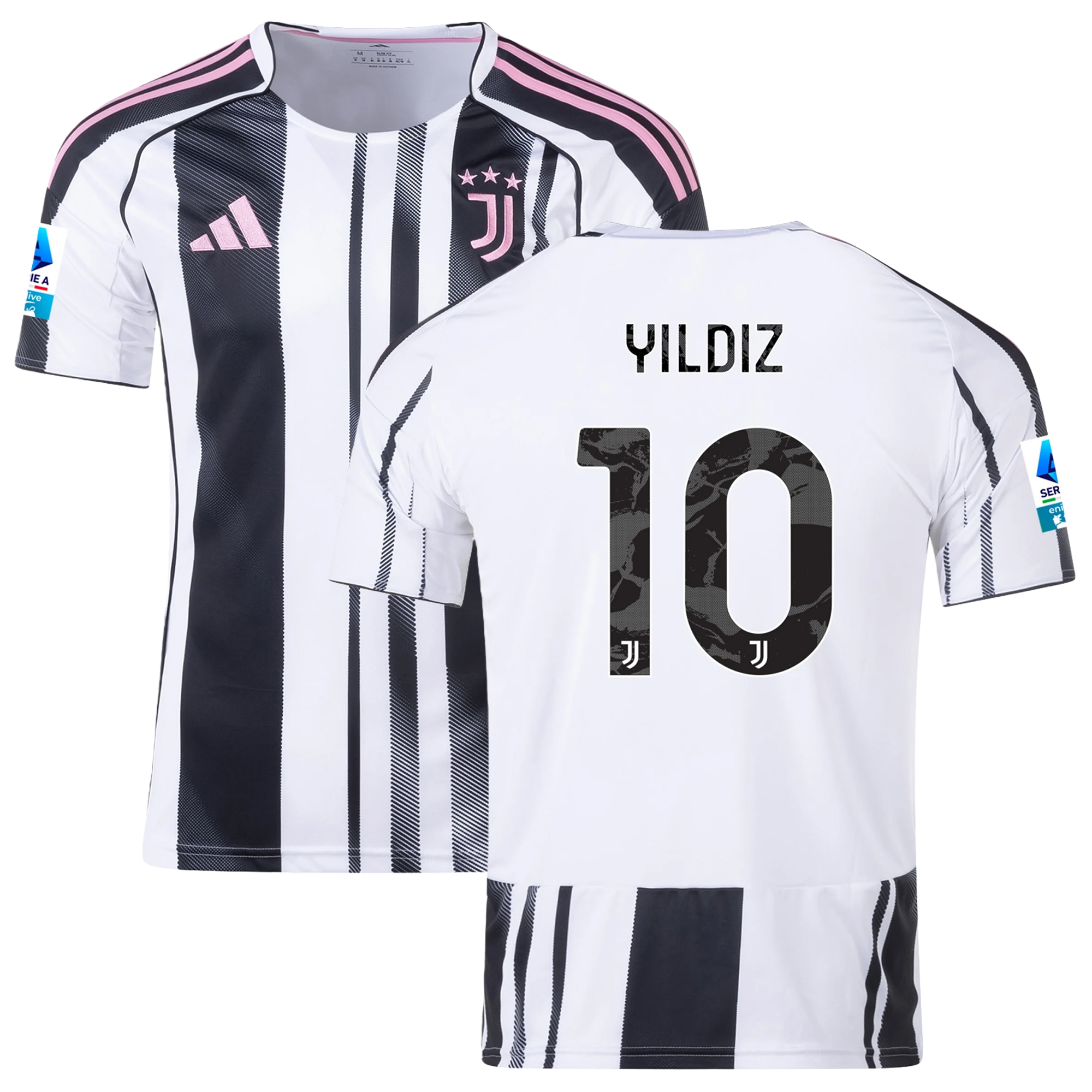 Mens 10 Kenan Yıldız Juventus 2025-26 Home Jersey Football Shirt