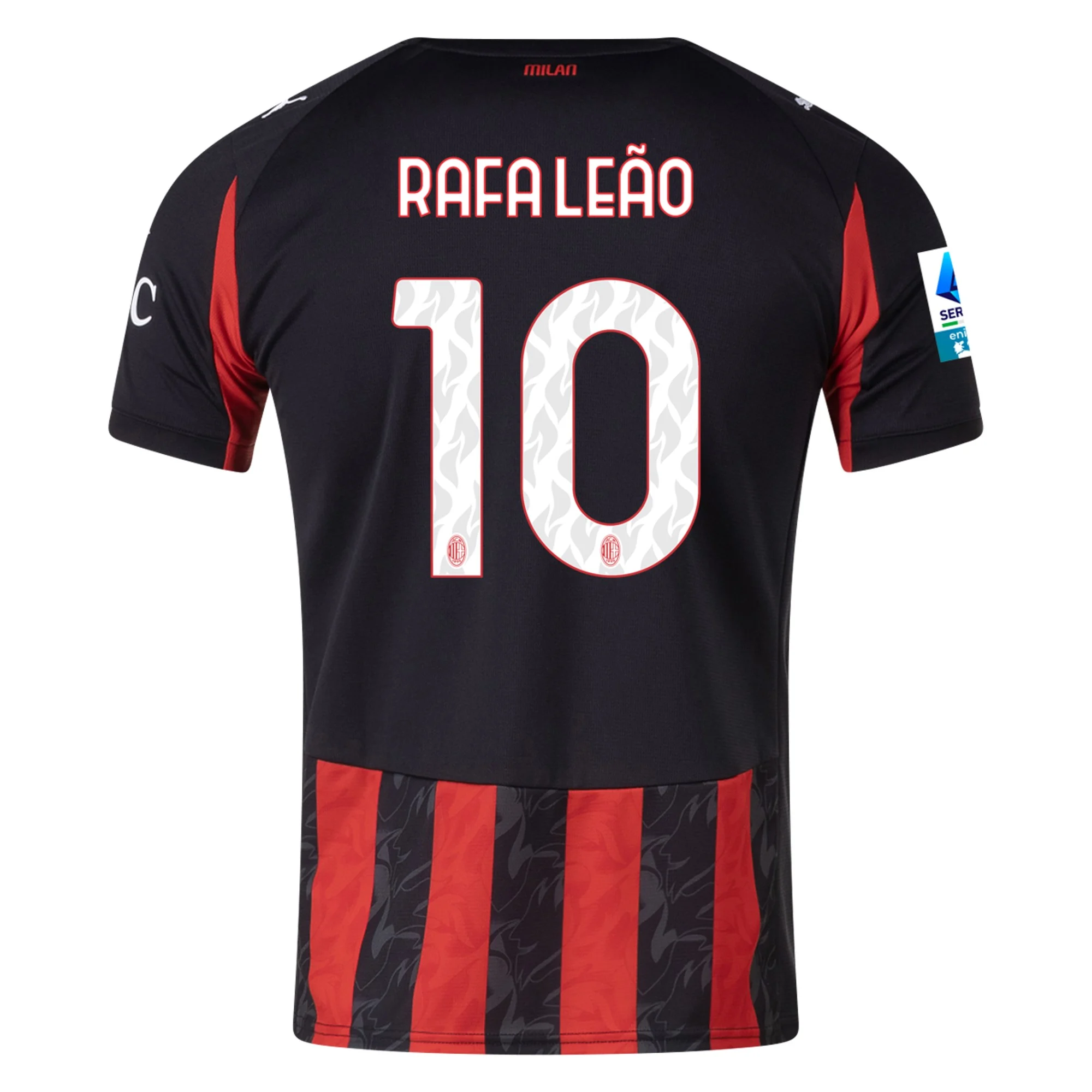 Mens 10 Rafael Leão AC Milan 2025-26 Home Jersey Football Shirt