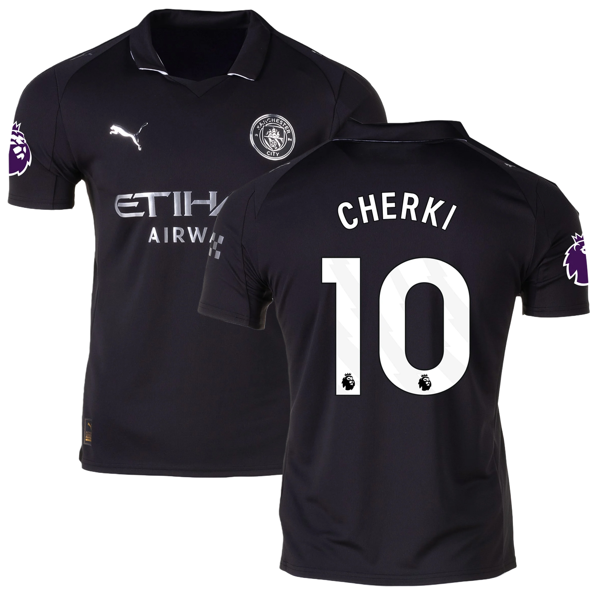 Mens 10 Rayan Cherki Manchester City Away Jersey 2025-26 Football Shirt