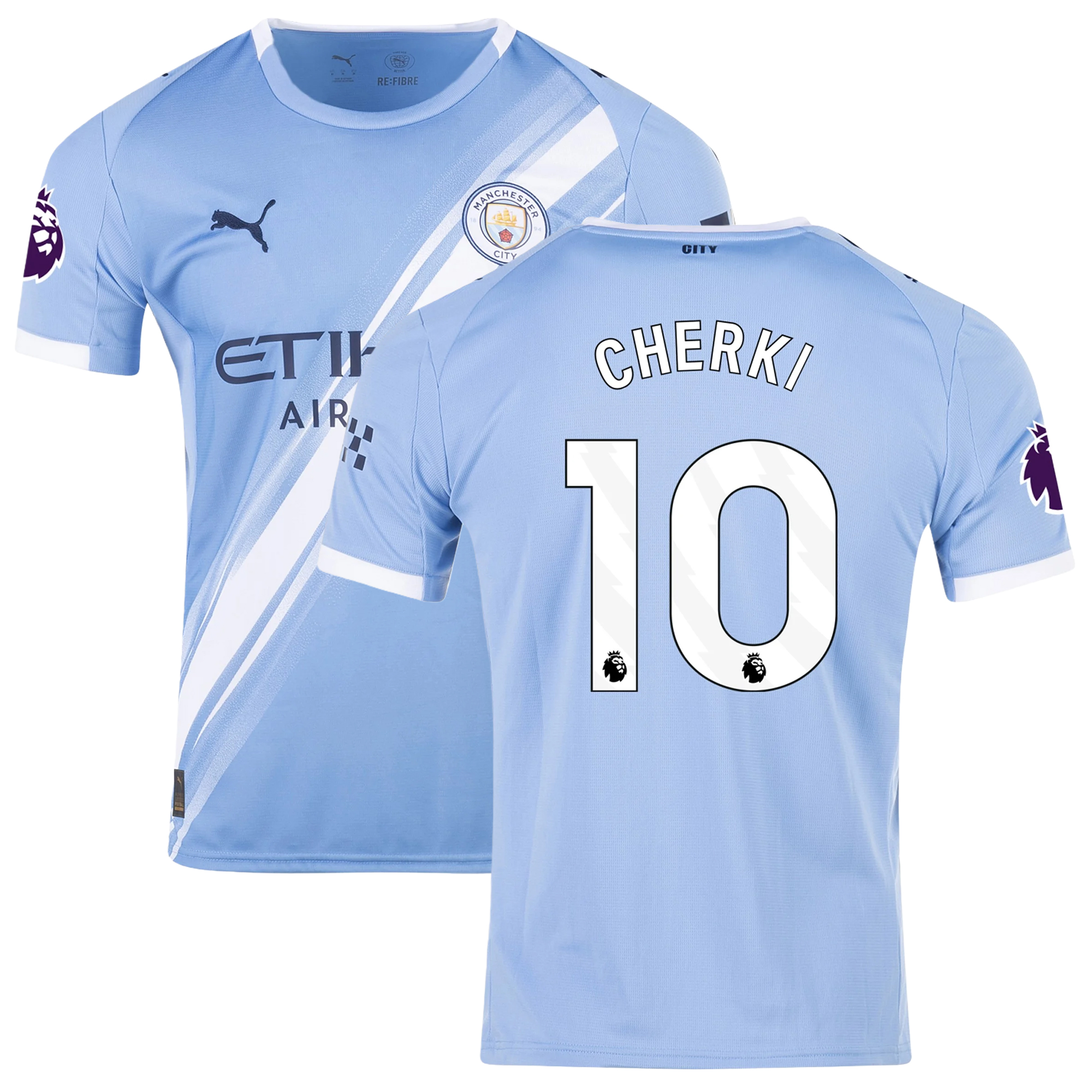 Mens 10 Rayan Cherki Manchester City Home Jersey 2025-26 Football Shirt