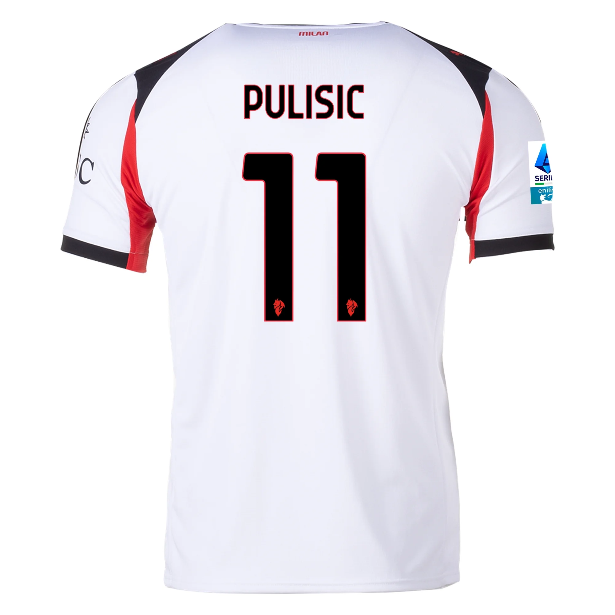 Mens 11 Christian Pulisic AC Milan 2025-26 Away Jersey Football Shirt