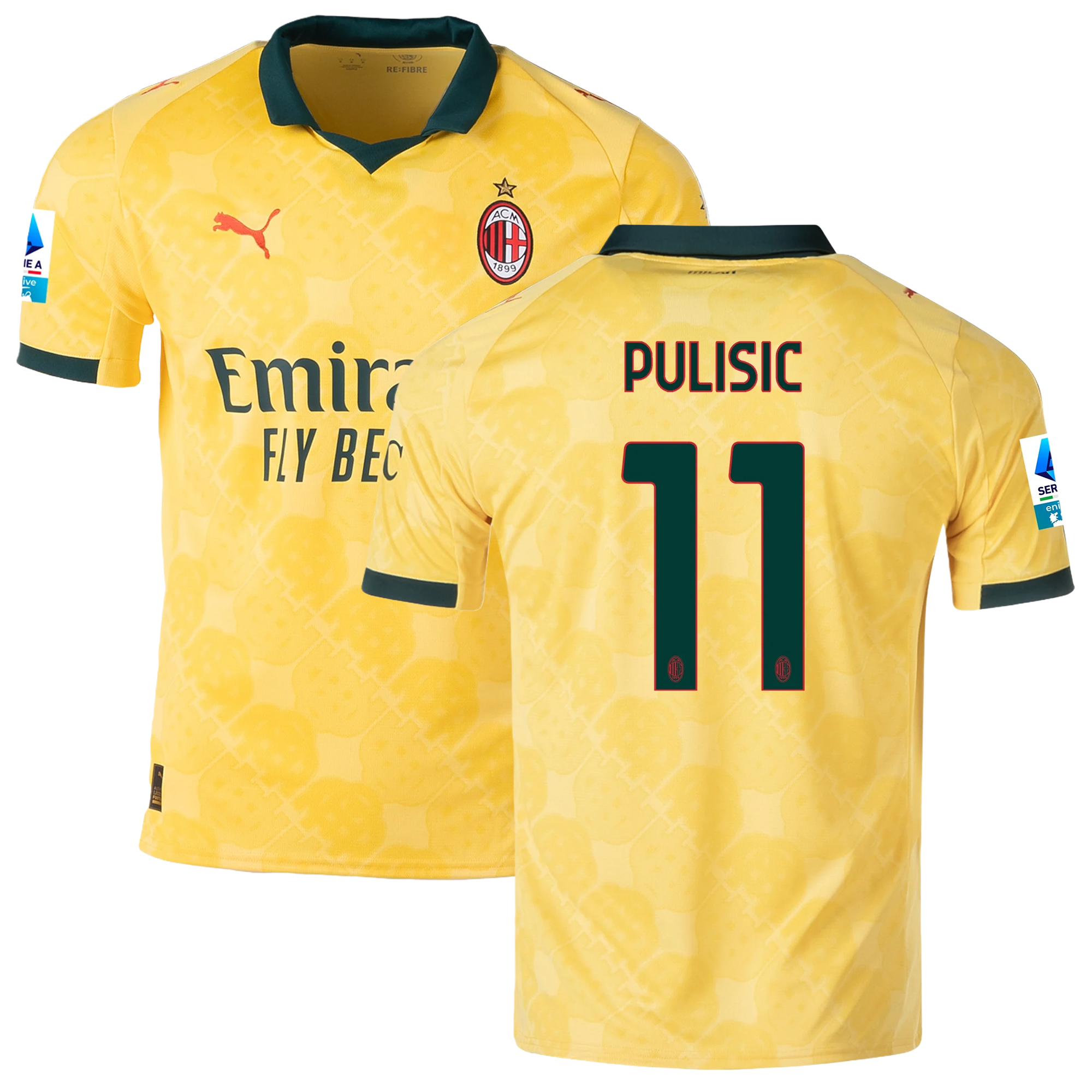 Mens 11 Christian Pulisic AC Milan 2025-26 Third Jersey Football Shirt