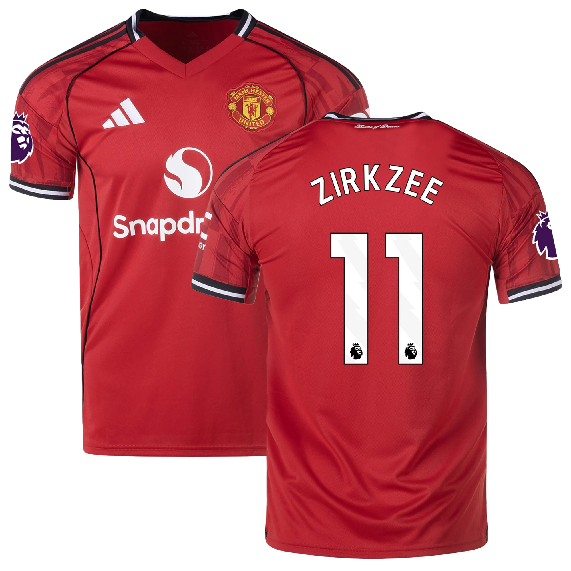 Mens 11 Joshua Zirkzee Manchester United 2025-26 Home Jersey Football Shirt